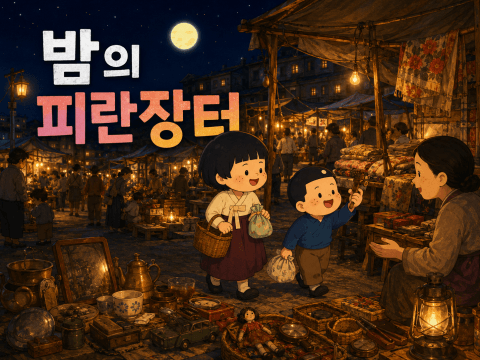 밤의 피란장터 사진